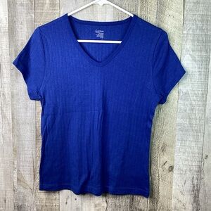 Secret Treasures Sleepwear Size Small (4/6) V-Neck Short Cap Sleeves Blu…